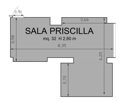 Planimetria Sala Priscilla - Hotel Royal Santina