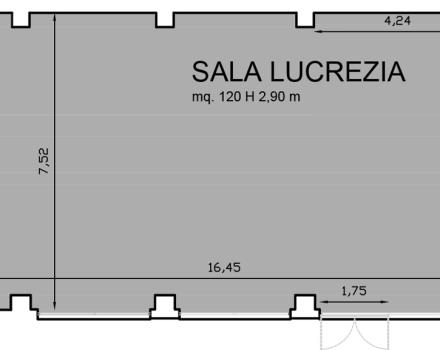 Planimetria Sala Lucrezia - Hotel Royal Santina Roma