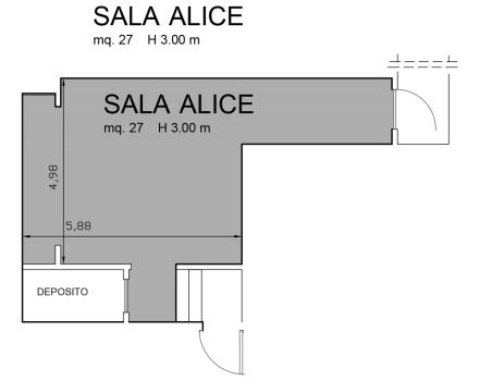 Planimetria Sala Alice - Hotel Royal Santina